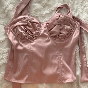 Fashion nova silk corset top S